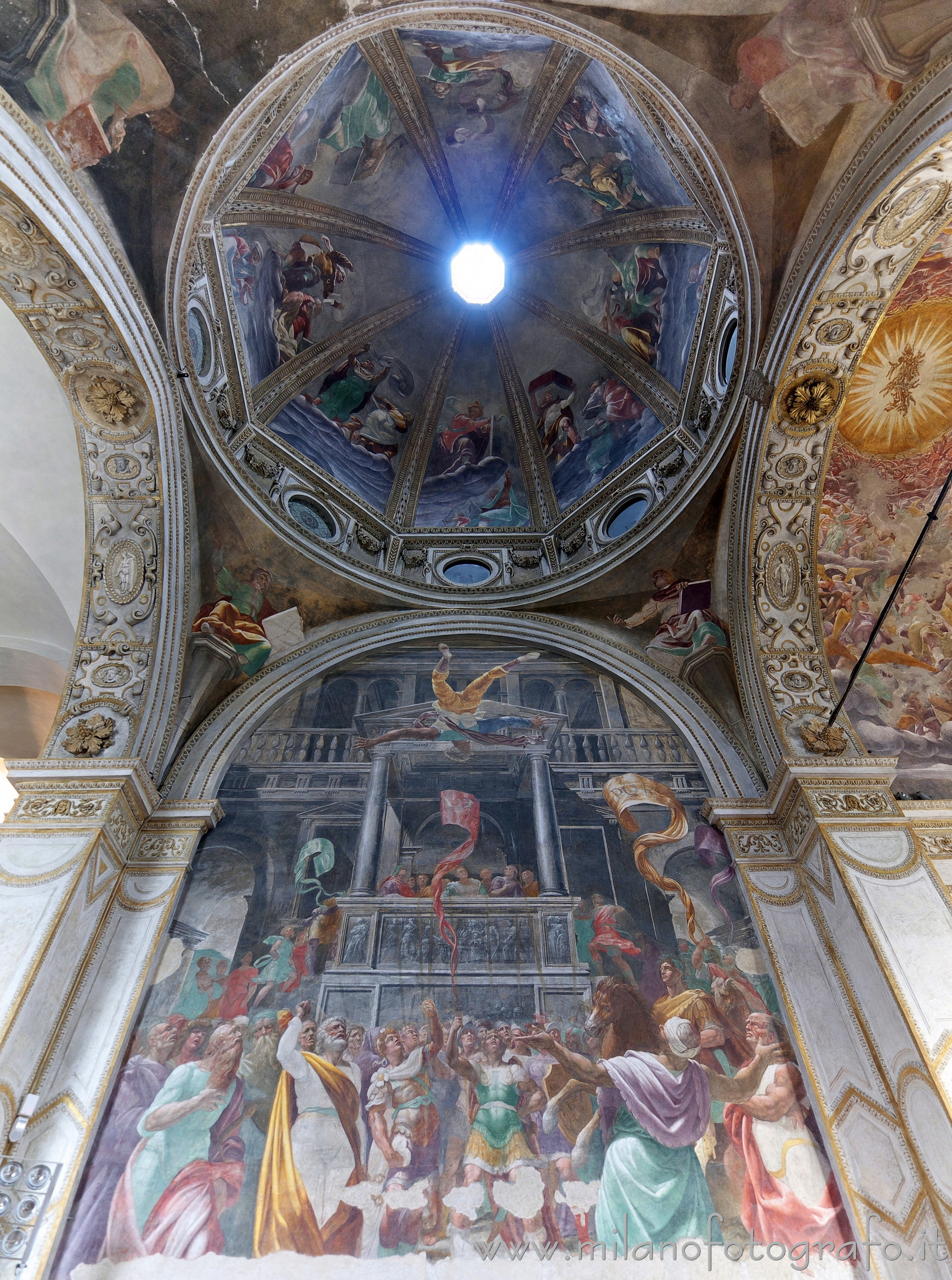 Milan (Italy) - Left wall and dome of the Foppa Chapel in the Basilica of San Marco